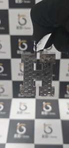 Pendentif Lettre H Hiphop RB Gems en Argent 925 Plaqué Rhodium avec Moissanite Micro-Pavé, Charme Unisexe pour Usage Quotidien, Certifié EGL - Product Image 4