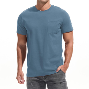 Camiseta de Cuello Redondo para Hombre, Diseño Personalizado OEM, con Bolsillo Frontal, 100% Algodón, Secado Rápido, Transpirable, para Uso Diario Informal - Product Image 2