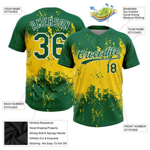 Camiseta de Béisbol Verde Personalizada Unisex, Uniforme de Equipo Transpirable de Manga Corta con Nombre y Número del Jugador, Camiseta de Softbol - Product Image 3