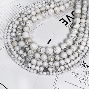 Cuentas redondas de howlita blanca Natural, abalorios sueltos de piedras preciosas para fabricación de joyas, collares y pulseras, venta al por mayor - Product Image 3