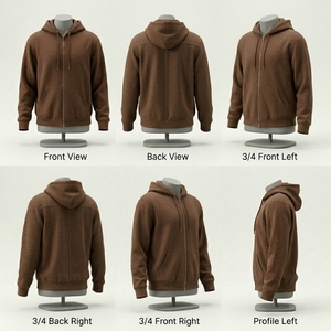 Sudadera con Capucha y Cremallera Completa para Hombre, de Algodón Premium, Estilo Casual para Invierno, con Bolsillos Delanteros - Product Image 3