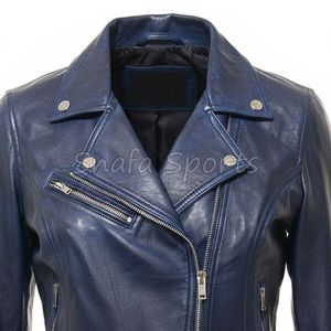 Veste en cuir chaude pour femme, essentielle pour l'hiver, avec doublure douce, vêtement d'extérieur protecteur pour le froid. Vestes en cuir. - Product Image 3