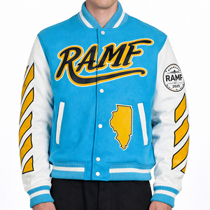 Chaqueta Varsity Personalizable de Alta Calidad para Hombre con Diseño de Botones a la Moda - Product Image 1