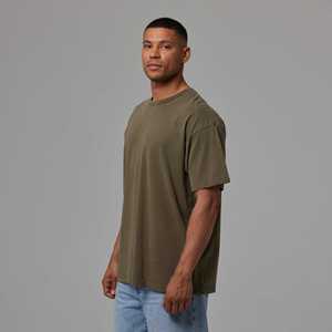 <b>mens</b> olive green <b>khaki</b> plain solid blank relaxed oversized fit short sleeve tshirt crewneck basic tee top - Product Image 2