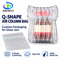 Sac gonflable en forme de Q, colonne d'air, emballage protecteur PA PE pour bocaux en verre et petites bouteilles AIR.DFLY