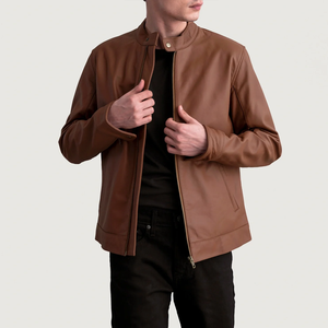 2026 Men's Leather <b>Jacket</b> or Spring Autumn Motorcycle Style Natural Leather <b>Slim</b> <b>Fit</b> Biker Coat Customized Leather <b>Jackets</b> - Product Image 1