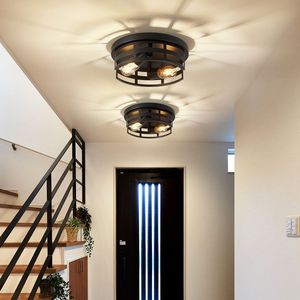 2-Pack Farmhouse Black Flush Mount Ceiling <b>Light</b> Fixture 40W for Hallway <b>Hall</b> Kitchen Office - Product Image 4