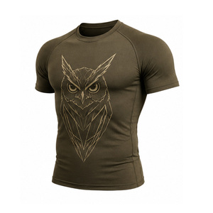 Vente en gros de t-shirts de compression pour hommes, vêtements de sport personnalisés, séchage rapide, extensibles, respirants, pour l'entraînement physique, fournisseurs OEM - Product Image 1