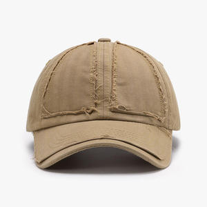 Utility Style Distressed Cotton Cap <b>Rugged</b> Wholesale Manufacturer Custom logo Retro Cap Adjustable Workwear Inspired Ripped Caps - Product Image 5