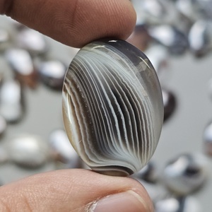 Lot de cabochons en agate naturelle du Botswana, formes variées, taille libre, vente en gros de pierres précieuses pour la fabrication de bijoux - Product Image 4