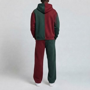 Conjunto Deportivo Casual para Hombre, Sudadera con Capucha y Pantalones Jogger con Bloques de Color Estampados, 100% Algodón, Dos Piezas - Product Image 5