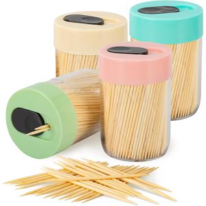 Sturdy Safe Natural Wood <b>Toothpick</b> Holder Unique Home Design Decoration and Unusual Gift Teeth Cleaning 1600 <b>Toothpicks</b> - Product Image 2