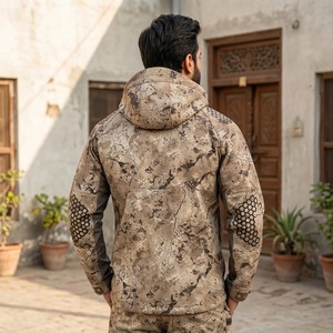 Chaqueta de Caza con Capucha Camuflada, Chaqueta Softshell para Senderismo al Aire Libre, Sublimada, Ligera, Impermeable, Cortavientos, con Cierre, Fabricante OEM ODM - Product Image 2