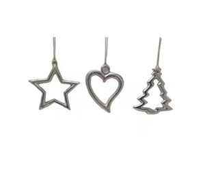 Metal <b>Hanging</b> Ornament <b>Star</b> Heart Tree Shape Traditional Christmas Decoration for Holiday Home Styling - Product Image 2