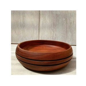 Belle saladière en bois faite à la main, finition lisse, plat de service pour fruits frais, collations, noix, desserts, cuisine, restaurant - Product Image 6
