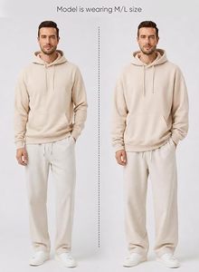 Sudadera de Forro Polar Cepillado 100% Algodón de 300 g/m² para Hombre, Ajuste Regular, Lisa, Ecológica, Impermeable, para Invierno, Venta al por Mayor Personalizada - Product Image 4