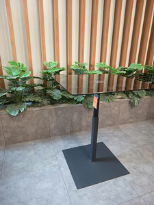 Modern <b>Adjustable</b> <b>Height</b> Dining <b>Table</b> with Tempered Glass Top, Metal <b>Legs</b>, Lift-Up Design, Multifunctional Home Furniture - Product Image 4
