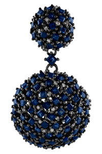 Pendientes de Diamante y Zafiro Azul en Plata de Ley 92.5 KLST-30410 - Product Image 2