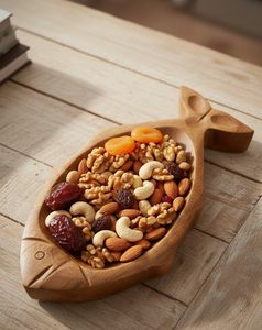 Acacia Wood Fish Shaped Serving Bowl with Compartments Handcrafted Divided Wooden <b>Platter</b> for Snacks Desserts Serving - Product Image 6