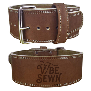 Ceinture de musculation en cuir robuste avec boucle réglable, rembourrée pour le soutien lombaire, idéale pour les dips et les squats - Product Image 1