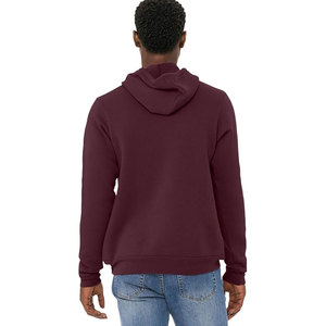 Sweat à capuche décontracté unisexe Bella Canvas 3719 en molleton 100 % coton respirant, couleur bordeaux, pour hommes - Product Image 2