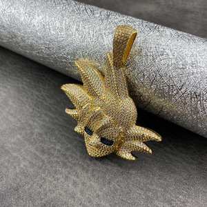 Pendentif Breloque Style Hip Hop avec Diamant Moissanite Rond Brillant de Qualité Supérieure, Motif Avatar de Dessin Animé, Sertissage à Griffes Micro-encastré par un Troisième Partie - Product Image 2