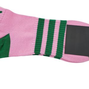 Chaussettes courtes pour femme en laine/acrylique, rose et vert, style décontracté, motif lettres grecques, antibactériennes, séchage rapide, respirantes, usage quotidien - Product Image 5
