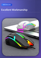 Souris de jeu optique filaire USB universelle, lumière LED respirante RVB à 7 couleurs, orientation de la main droite, laser en stock pour PC portable