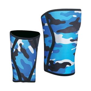 Blue Camo <b>Knee</b> Sleeve Neoprene 7mm Squat Powerlifting <b>Compression</b> Patellar Joint Support Gym Weightlifting <b>Knee</b> Sleeve Pair - Product Image 1