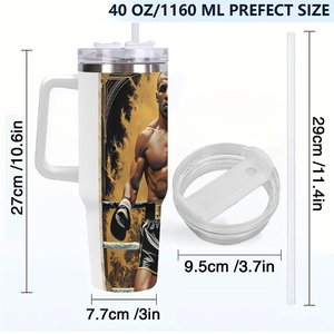 Gobelet isotherme en acier inoxydable 40 oz avec design personnalisé pour les fans de boxe - Product Image 4