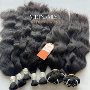 Extensions de cheveux naturels ondulés 100% humains en vrac couleur noire expédition rapide vendeur de prix bon marché au Vietnam - Product Image 4