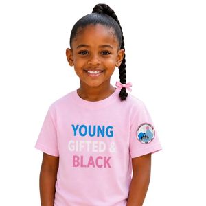 Camiseta Rosa de Manga Corta con Cuello Redondo y Diseño Gráfico para Niñas, Ropa Cómoda para la Escuela y Uso Diario - Product Image 2