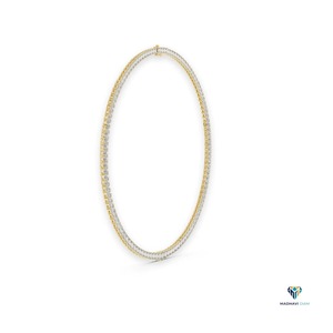 Collier tennis en or jaune massif 18 carats avec diamants de laboratoire taille émeraude de 24,06 carats - Product Image 5