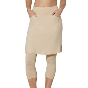 Jupe crayon modeste pour femme, taille haute, couleur unie, poches, respirante, en nylon tricoté, décontractée, toutes saisons, mini, écologique - Product Image 1