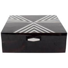 Resin inlay <b>storage</b> boxes <b>Stackable</b> cardboard bins Glossy bedroom neatening Minimalist black white boxes - Product Image 6