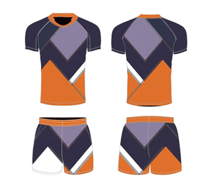 Custom Sublimated Rugby Uniform Set Geometric Print Moisture Wicking Breathable Quick Dry Short Sleeve Athletic Fit Unisex Adult - Product Image 1
