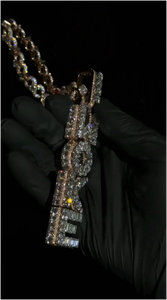 Pendentif personnalisé avec nom en argent sterling 925, breloques glacées, bijoux de rappeur, collier avec initiale en moissanite - Product Image 4