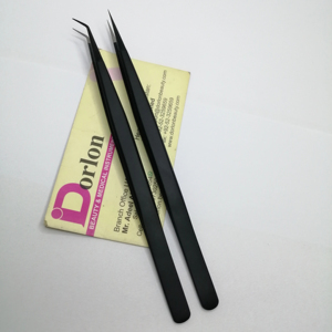 Pinzas para Pestañas Más Vendidas, 14 cm, Delgadas y Rectas, y Pinzas para Pestañas de 45 Grados, de Acero Inoxidable con Mango Liso, Pinzas para Pestañas Postizas - Product Image 1