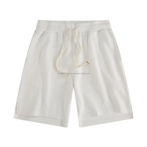 2025 vente en gros été couleur unie 100% coton Shorts hommes cordon décontracté Bermuda Shorts coloré uni Shorts pour hommes - Product Image 1