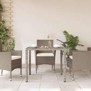 Ensemble de table de jardin gris clair pour 4 personnes, pour usage extérieur - Product Image 3