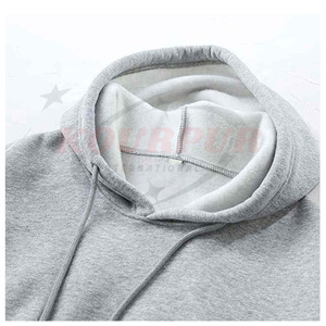 Sudadera Corta con Capucha para Mujer, Color Sólido, Manga Larga, Informal, para Invierno, Transpirable, de Lona Gris, con Logotipo Frontal - Product Image 3