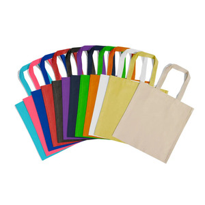 Premium Cotton Tote <b>Bag</b> | Long Handle Reusable Shopping Carry <b>Bag</b> | Multicolor Grocery Retail Promotional Business Gift Tote - Product Image 1
