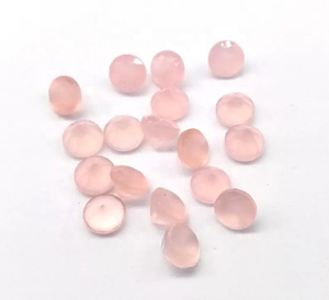 Pierre précieuse naturelle calcédoine rose à facettes coupe ronde 12mm meilleure vente d'articles en gros faits à la main fournisseur régulier à livraison gratuite - Product Image 2