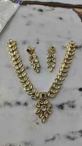 Gold Plated Alloy Trendy Bridal Pearl Kundan Rani Haar Long Necklace & Earrings Set for Wedding Party & <b>Gift</b> Occasions - Product Image 2