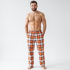 Pantalon de détente à carreaux pour hommes en gros, pantalon de nuit à carreaux pour hommes, pyjama 100 % coton, pantalon de détente pour hommes avec cordon de serrage à la taille - Product Image 2