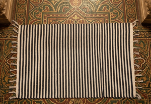 Tapis d'extérieur en coton rayé, rectangulaire, tissage plat, style méditerranéen, antidérapant, lavable, pour usage domestique - Product Image 2