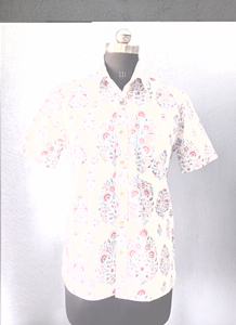 Men's <b>Short</b> <b>Sleeve</b> Printed Paisley Pattern Organic Cotton Woven Beach Shirt Turn-down Collar Summer Breathable - Product Image 4