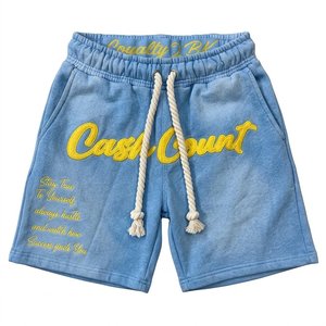 Novedades, Conjunto de Sudadera con Capucha y Pantalones Cortos Azules para Hombre con Logotipo Bordado Personalizado, Ropa Deportiva de 2 Piezas, Atuendo Informal para Chico - Product Image 4