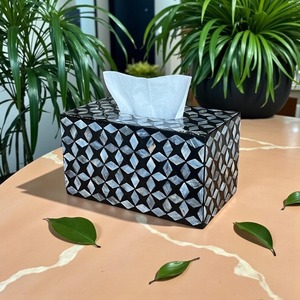 Elegant Style MDF Napkin Tissue Box With Resin & MOP Inlays Tissue Paper Box For <b>table</b> And Home decoration At Best Price - Product Image 2