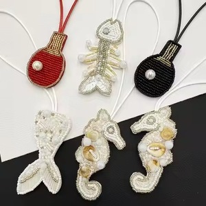 Colorful <b>Key</b> Chains Seed Beads Embroidered Charms For Fashion Jewelry Trendy Beaded Embroidery Charms With Seed Beads Design - Product Image 4